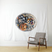 Yorkie Dog Halloween Wandkleed (In Situ (horizontaal))