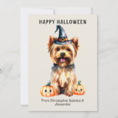Yorkie Dog Happy Halloween Feestdagenkaart (Voorkant)