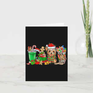 Yorkie Dog Kerst Pyjama Koffie Latte Mokken XMA Kaart