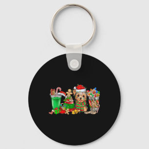 Yorkie Dog Kerst Pyjama Koffie Latte Mokken XMA Sleutelhanger