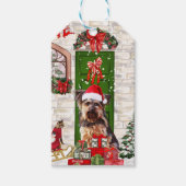 Yorkie Dog Kerstmis Cadeaulabel (Voorkant)