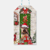 Yorkie Dog Kerstmis Cadeaulabel (Achterkant)