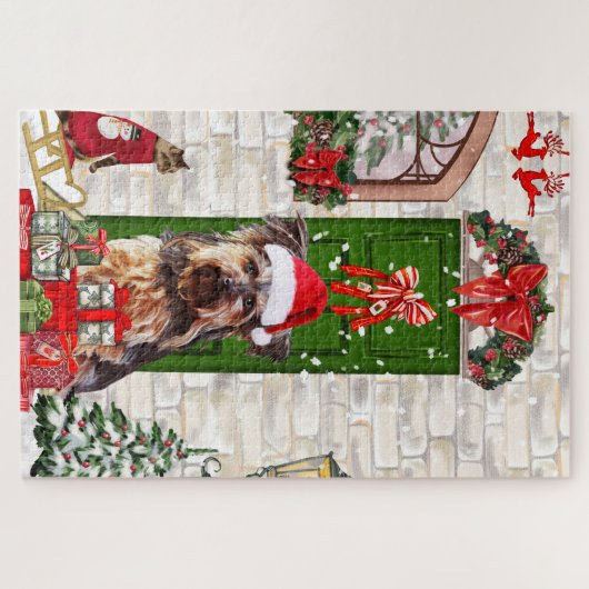 Yorkie Dog Kerstmis   Legpuzzel (Horizontaal)