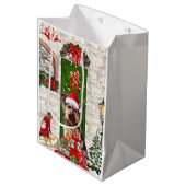 Yorkie Dog Kerstmis Medium Cadeauzakje (Voorkant Gekanteld)