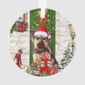 Yorkie Dog Kerstmis Ornament (achterkant)