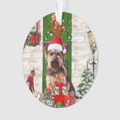 Yorkie Dog Kerstmis Ornament (voorkant)