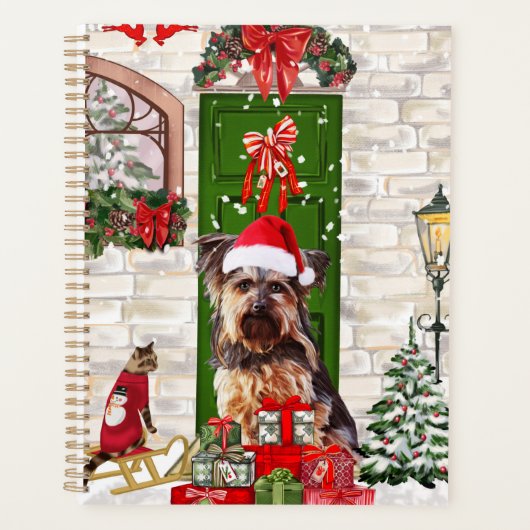 Yorkie Dog Kerstmis Planner (Voorkant)