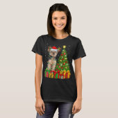Yorkie Dog Lighting Xmas - kerstboom - kerstman T-shirt (Voorkant volledig)
