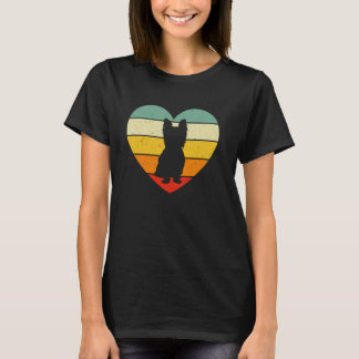 Yorkie Dog Love Retro Heart Yorkshire Terr T-shirt