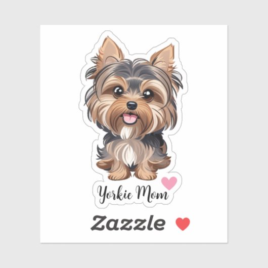 Yorkie Dog mam Sticker (Vel)