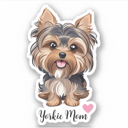 Yorkie Dog mam Sticker (Voorkant)