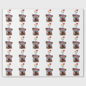 Yorkie Dog met hartenValentijnsdag Cadeaupapier (Vlak)