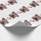 Yorkie Dog met hartenValentijnsdag Cadeaupapier (Hoek)