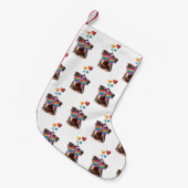 Yorkie Dog met hartenValentijnsdag Kleine Kerstsok (Voorkant (Hangend))