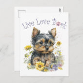 Yorkie Dog Mom Floral Briefkaart (Voorkant / Achterkant)