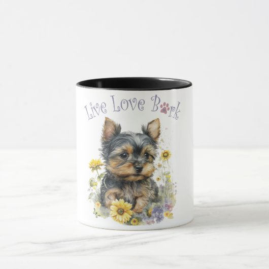 Yorkie Dog Mom Floral Mok (Midden)