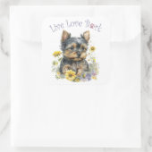 Yorkie Dog Mom Floral Vierkante Sticker (Tas)