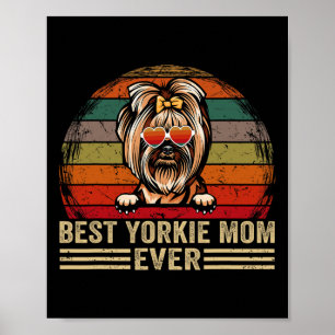Yorkie Dog Mom Lover Fun Vintage Beste Yorkie Moed Poster