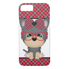 Yorkie Dog Nerd Red Play-telefoondraagtas iPhone 8/7 Hoesje
