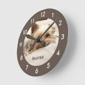 Yorkie Dog Personalized Round Clock Ronde Klok (Hoek)