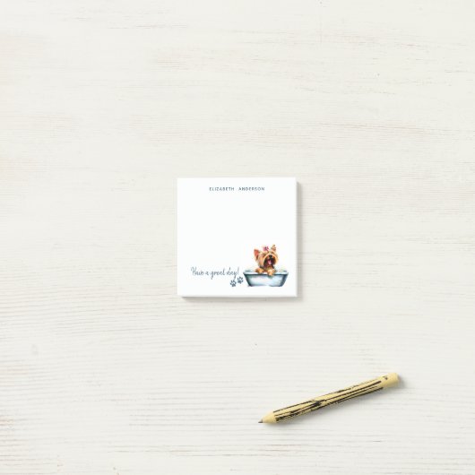 Yorkie Dog Persoonlijk Post-it® Notes (Op bureau)