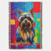 Yorkie Dog Pop Art Deken (Voorkant Verticaal)