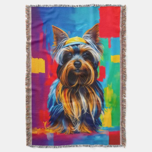 Yorkie Dog Pop Art Deken (Voorkant Verticaal)