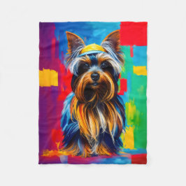 Yorkie Dog Pop Art Fleece Deken