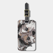 Yorkie Dog Pup Face Sketch Bagagelabel (Voorkant verticaal)