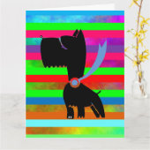 YORKIE DOG RAINBOW GIANT BIRTHDAY KAART (Gele Bloem)
