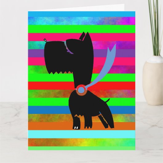 YORKIE DOG RAINBOW GIANT BIRTHDAY KAART (Voorkant)