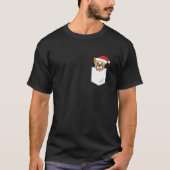 Yorkie Dog Santa Funny Christmas Pocket Longsleeve T-shirt (Voorkant)