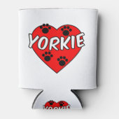 Yorkie Dog schilderen en rood hart Blikjeskoeler (Voorkant)