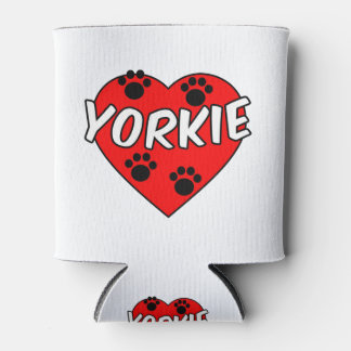 Yorkie Dog schilderen en rood hart Blikjeskoeler
