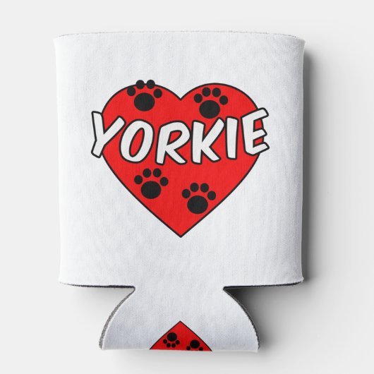 Yorkie Dog schilderen en rood hart Blikjeskoeler (Achterkant)