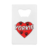Yorkie Dog schilderen en rood hart Creditkaart Flessenopener (Achterkant)