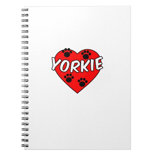 Yorkie Dog schilderen en rood hart Notitieboek (Voorkant)