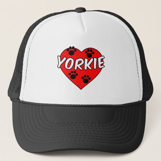 Yorkie Dog schilderen en rood hart Trucker Pet (Voorkant)