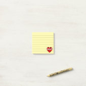 Yorkie Dog-schilderingen en rood hart, gebrand 3x3 Post-it® Notes (Op bureau)