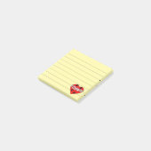 Yorkie Dog-schilderingen en rood hart, gebrand 3x3 Post-it® Notes (Schuin)