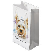 Yorkie Dog Sneeuwvlokken Aangepaste Tekst Kerstmis Klein Cadeauzakje (Voorkant Gekanteld)