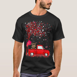 Yorkie Dog Valentijnsdag geeft Dogs Red Truck T-shirt