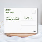 Yorkie Dog Waterverf Kerst gepersonaliseerd Briefkaart