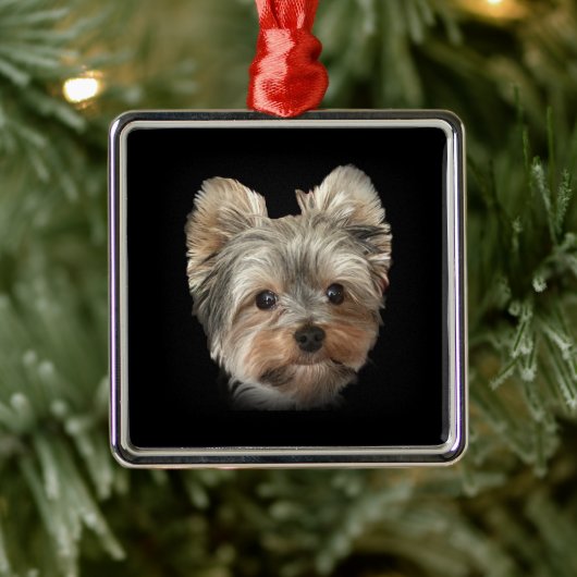 Yorkie Dog Wireless-lader Metalen Ornament (Boom)