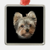 Yorkie Dog Wireless-lader Metalen Ornament (Voorkant)