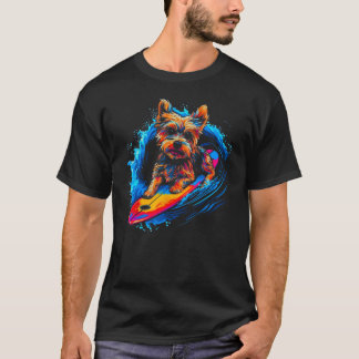 Yorkie Dog Yorkshire Terrier Surfen 1 T-shirt