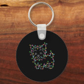 Yorkie Dogs Tree Christmas Sweater Xmas Pet Animal Sleutelhanger (Voorkant)