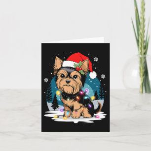 Yorkie Dogs Tree-kersttrui met borstvoeding Dier Kaart