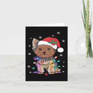 Yorkie Dogs Tree-kersttrui met borstvoeding Dier Kaart