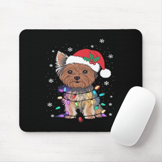 Yorkie Dogs Tree-kersttrui met borstvoeding Dier Muismat (Met muis)